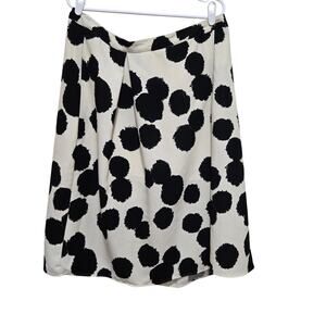 Who What Wear Polka Dot A Line Midi Skirt Cream Black Size 16